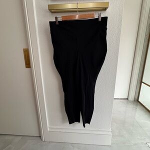 Lululemon Black Cropped Leggings Size 14 Drawstring Waist 23” Inseam